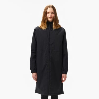  Lacoste Kadın Kapüşonlu Siyah Yağmurluk