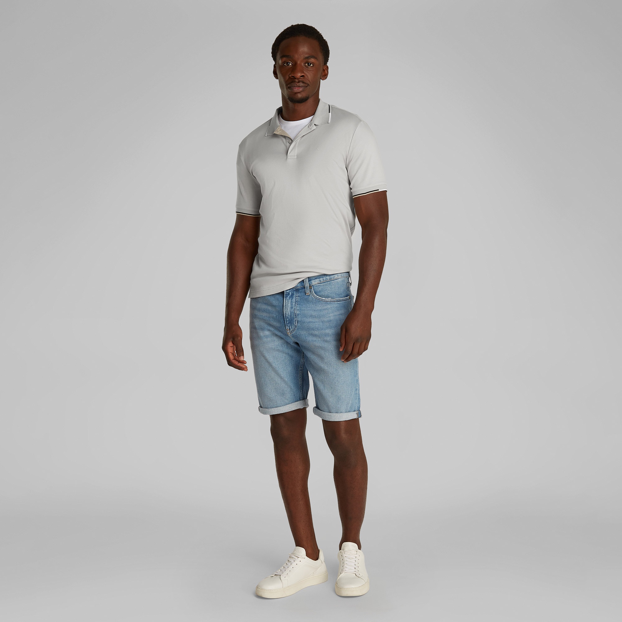 Calvin Klein Erkek Gri Polo