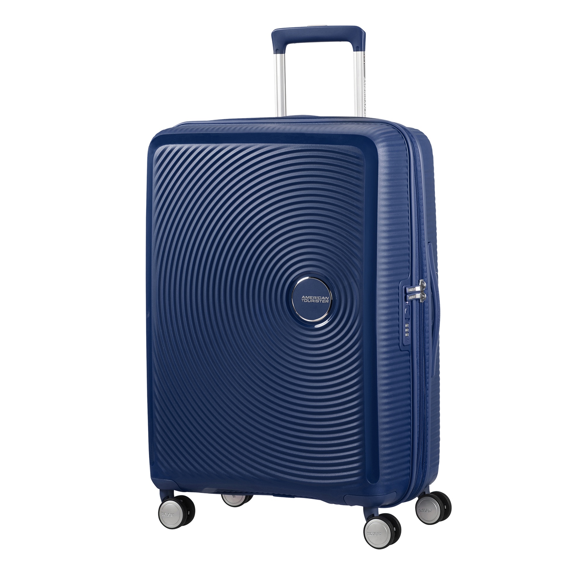 American Tourister Lacivert Soundbox - Körüklü 67 cm Orta Boy Sert Valiz