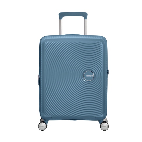  American Tourister Mavi Soundbox - Kabin Boy Sert Valiz 55 cm