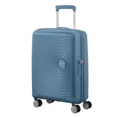  American Tourister Mavi Soundbox - Kabin Boy Sert Valiz 55 cm