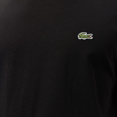  Lacoste Erkek Relaxed Fit Bisiklet Yaka Baskılı Siyah T-Shirt