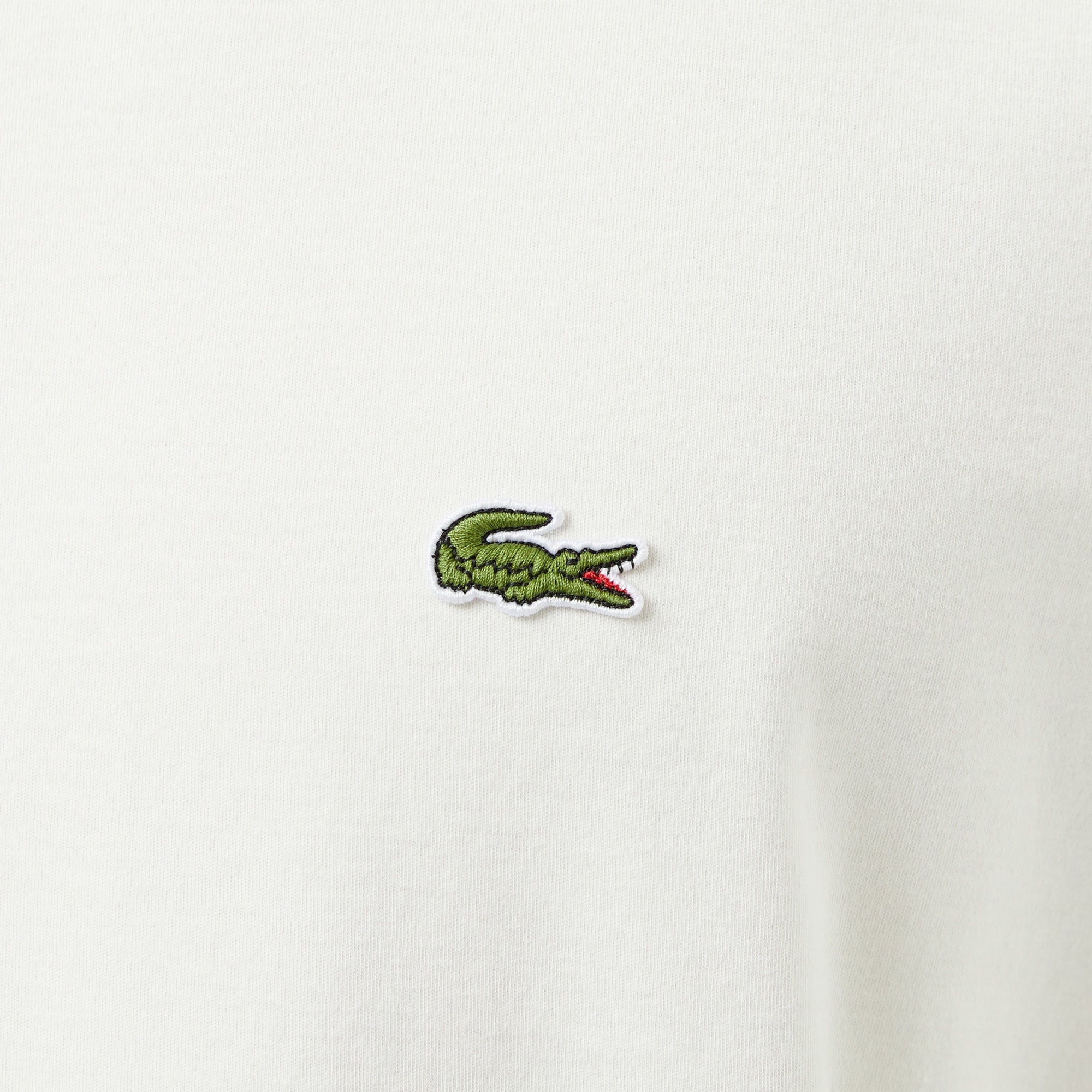 Lacoste Erkek Oversize Fit Bisiklet Yaka Baskılı Beyaz T-Shirt
