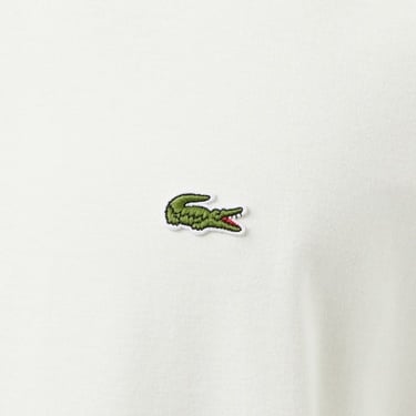  Lacoste Erkek Oversize Fit Bisiklet Yaka Baskılı Beyaz T-Shirt