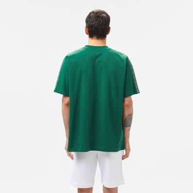  Lacoste Erkek Oversize Fit Bisiklet Yaka Baskılı Koyu Yeşil T-Shirt