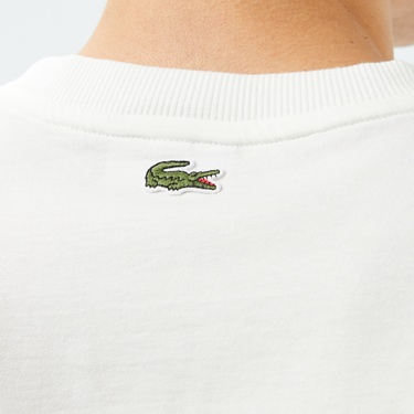  Lacoste Erkek Regular Fit Bisiklet Yaka Baskılı Beyaz T-Shirt