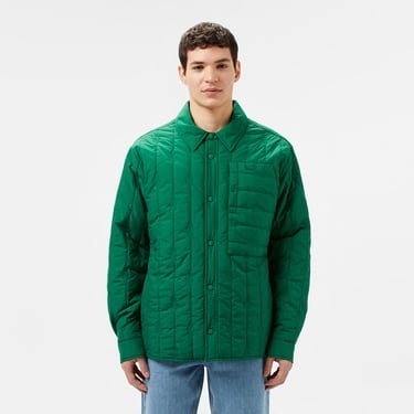  Lacoste Erkek Relaxed Fit Gömlek Yaka Desenli Yeşil Ceket