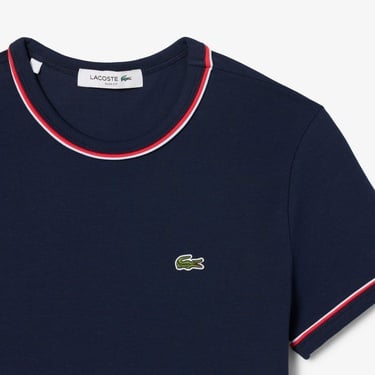  Lacoste Kadın Slim Fit Bisiklet Yaka Lacivert T-Shirt