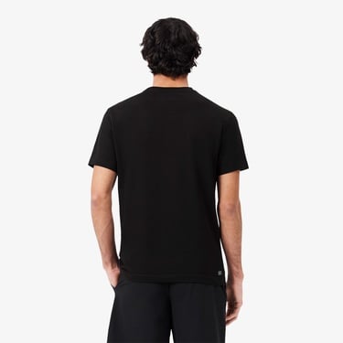 Lacoste Erkek Regular Fit Bisiklet Yaka Baskılı Siyah T-Shirt