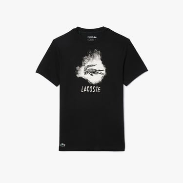  Lacoste Erkek Regular Fit Bisiklet Yaka Baskılı Siyah T-Shirt