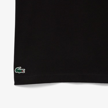 Lacoste Erkek Regular Fit Bisiklet Yaka Baskılı Siyah T-Shirt