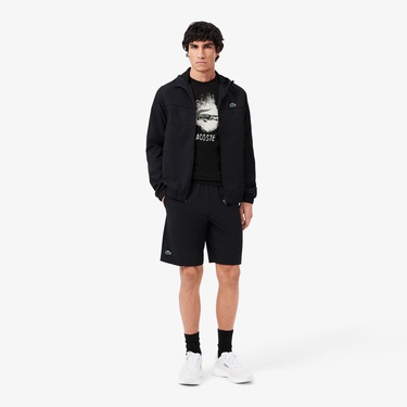  Lacoste Erkek Regular Fit Bisiklet Yaka Baskılı Siyah T-Shirt