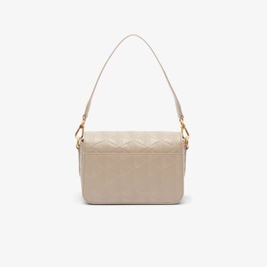  Lacoste Maheki Kadın Monogram Deri Bej Omuz Çantası