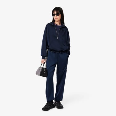  Lacoste Kadın Slim Fit Bisiklet Yaka Lacivert T-Shirt