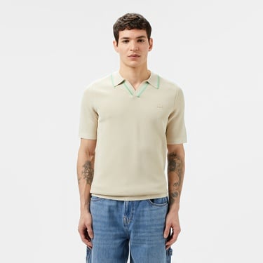  Lacoste Erkek Polo Yaka Bej Triko