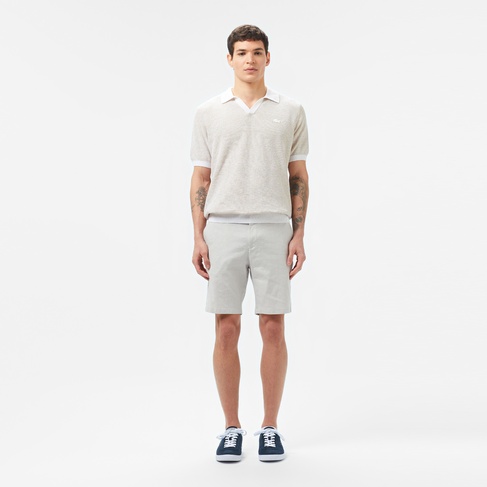  Erkek Regular Fit Keten Gri Bermuda Şort