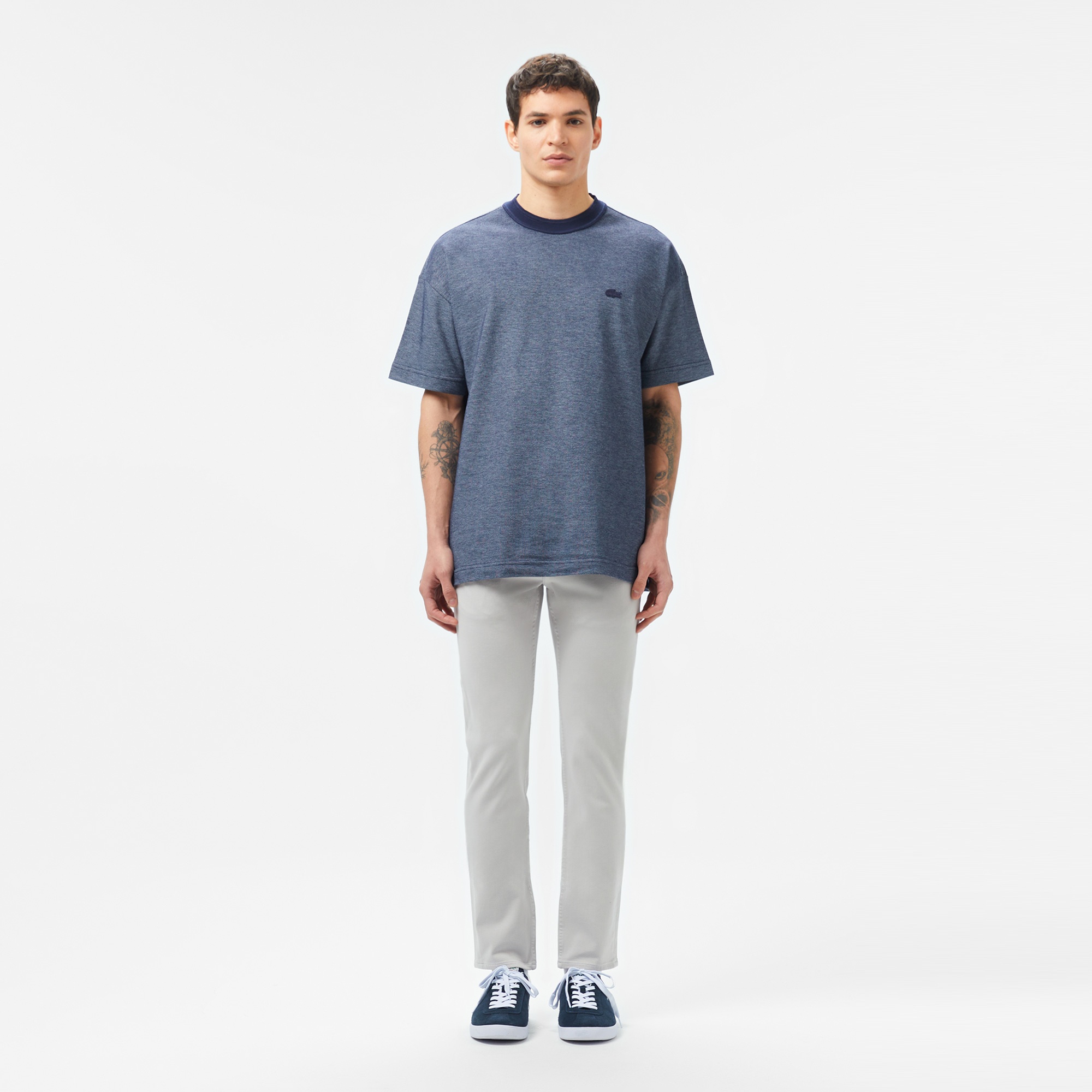 Lacoste Erkek Oversize Fit Bisiklet Yaka Lacivert T-Shirt