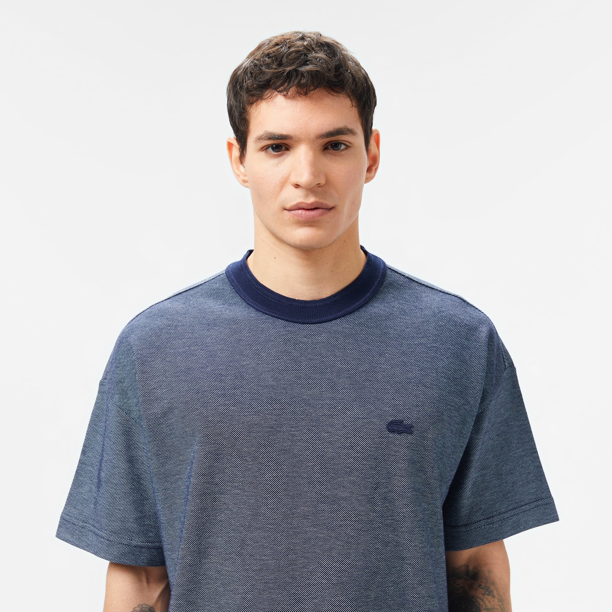 Lacoste Erkek Oversize Fit Bisiklet Yaka Lacivert T-Shirt