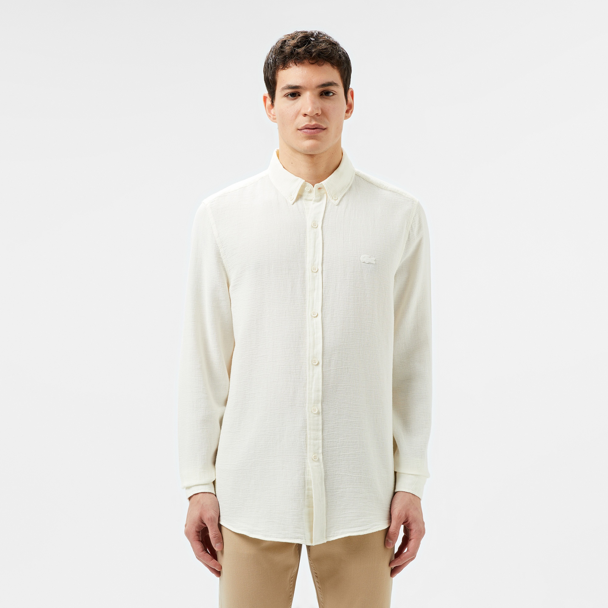 Lacoste Erkek Slim Fit Beyaz Gömlek