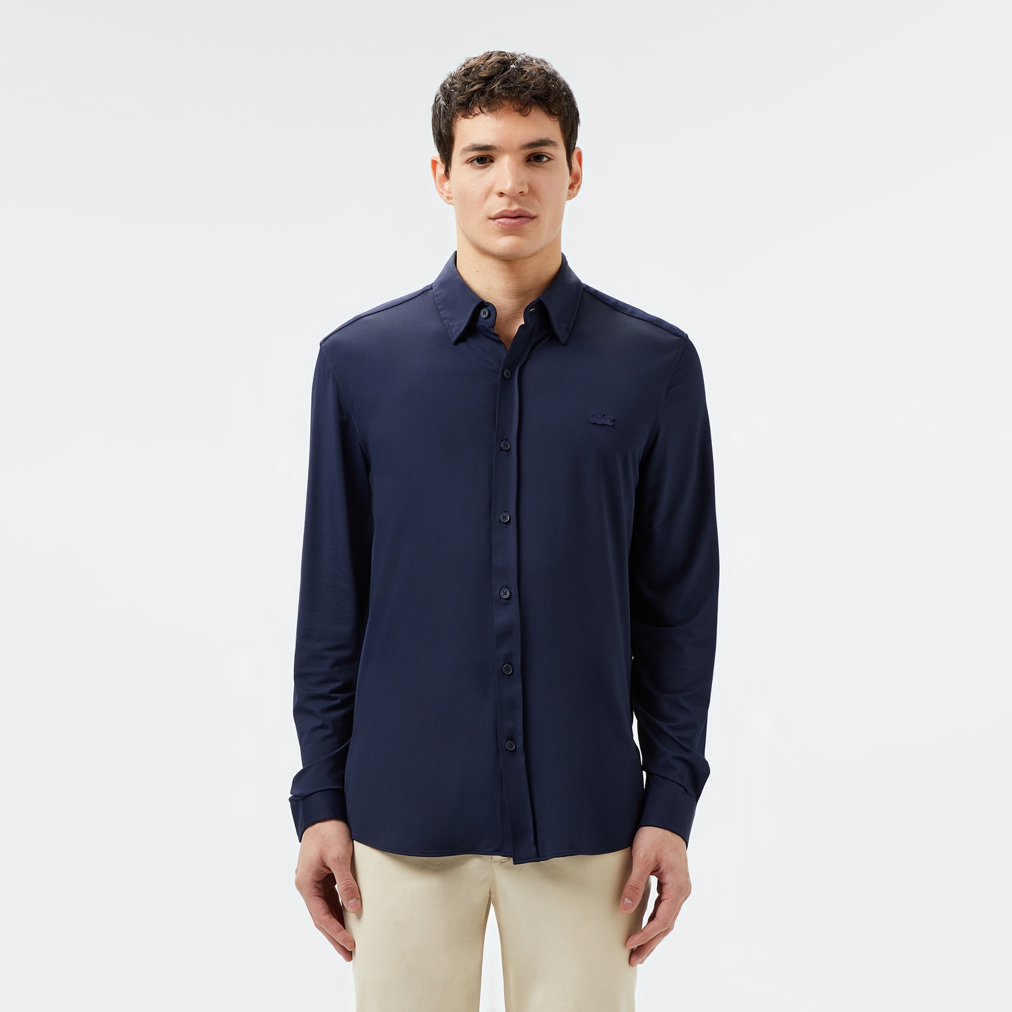 Lacoste Erkek Slim Fit Lacivert Gömlek