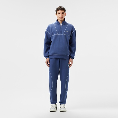 Lacoste Erkek Tapered Fit Baskılı Mavi Eşofman Altı
