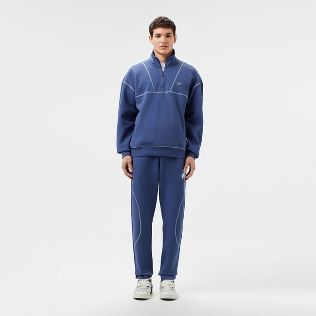  Lacoste Erkek Tapered Fit Baskılı Mavi Eşofman Altı
