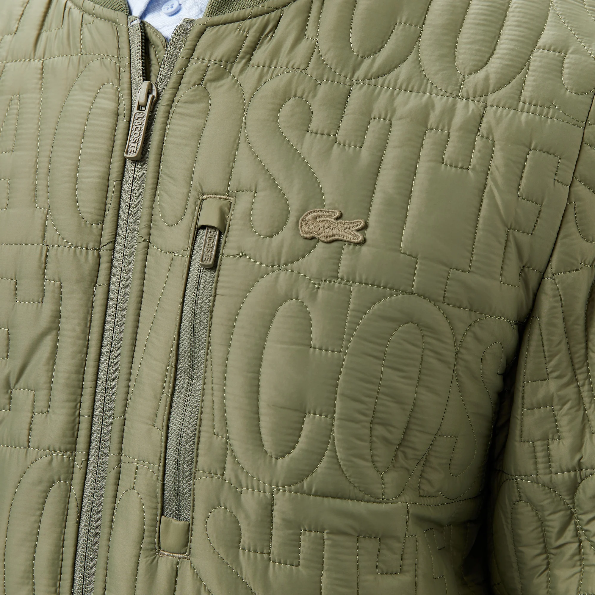 Erkek Regular Fit Dik Yaka Kapitone Yeşil Mont