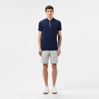  Lacoste Erkek Slim Fit Yarım Fermuarlı Lacivert Polo
