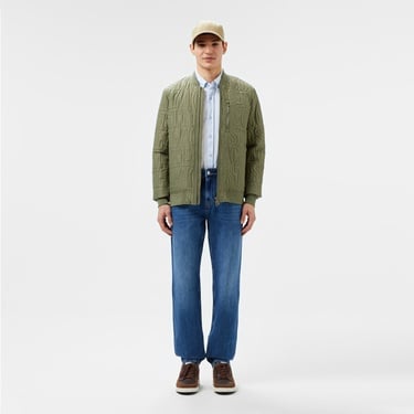  Erkek Regular Fit Dik Yaka Kapitone Yeşil Mont