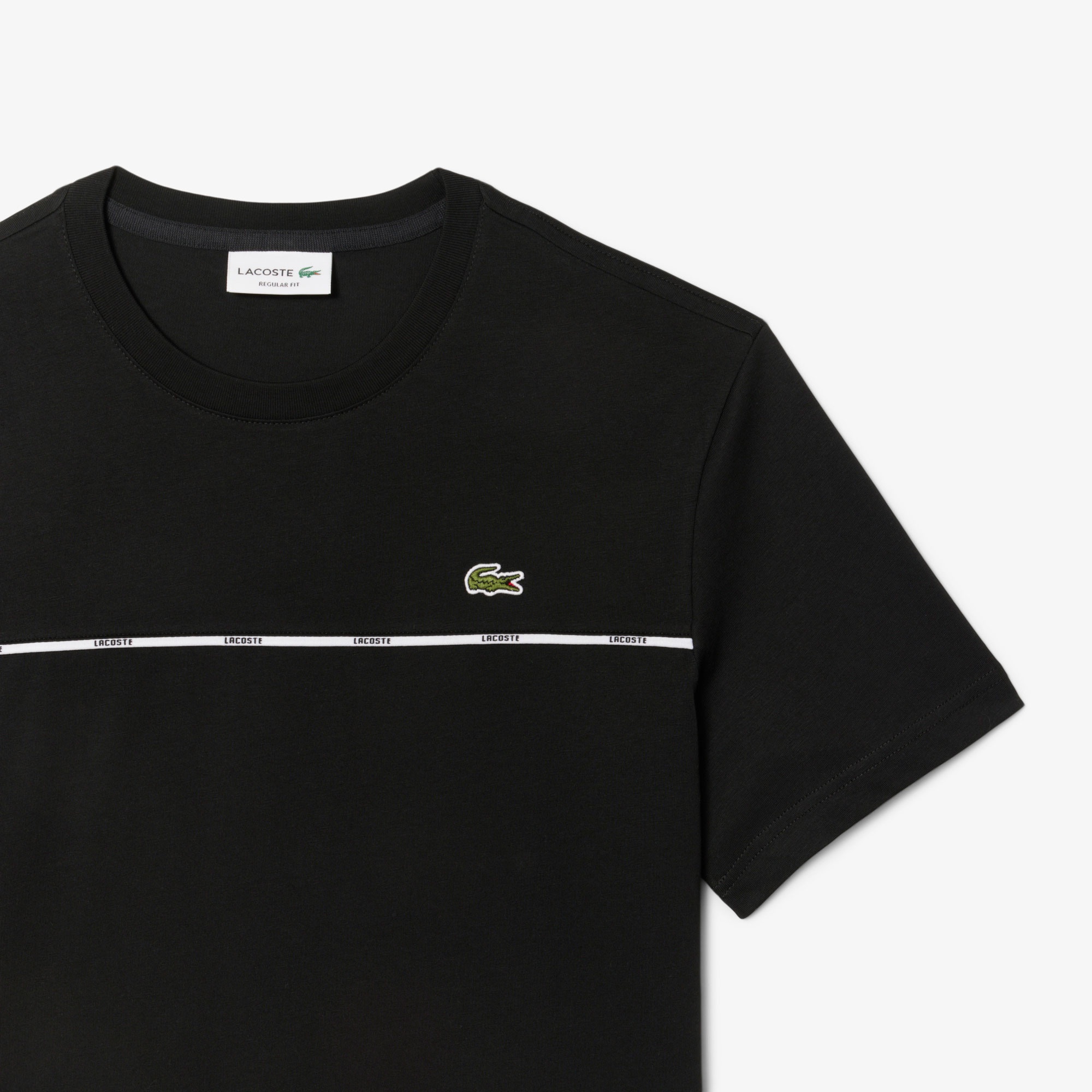 Lacoste Erkek Regular Fit Bisiklet Yaka Baskılı Siyah T-Shirt