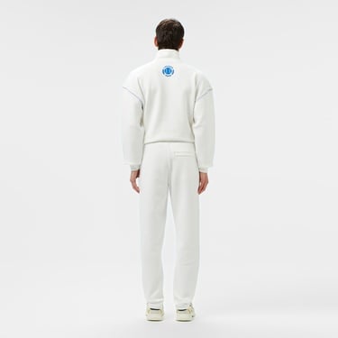  Erkek Tapered Fit Baskılı Beyaz Eşofman Altı