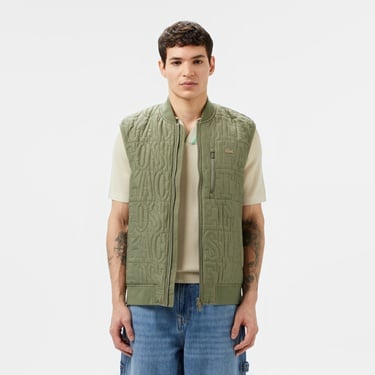  Erkek Regular Fit Dik Yaka Kapitone Yeşil Yelek