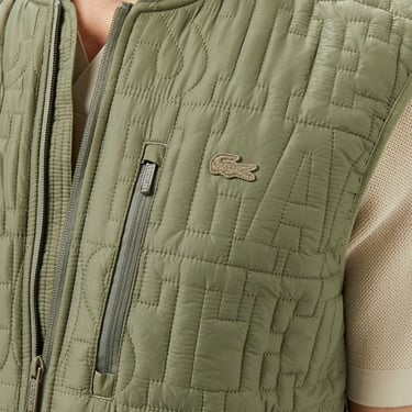  Erkek Regular Fit Dik Yaka Kapitone Yeşil Yelek