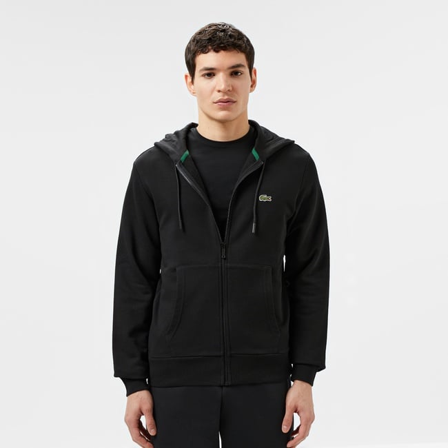  Lacoste Erkek Classic Fit Kapüşonlu Siyah Sweatshirt