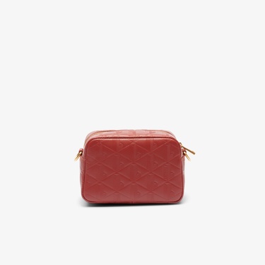  Lacoste Maheki Kadın Monogram Deri  Bordo Postacı Çantası