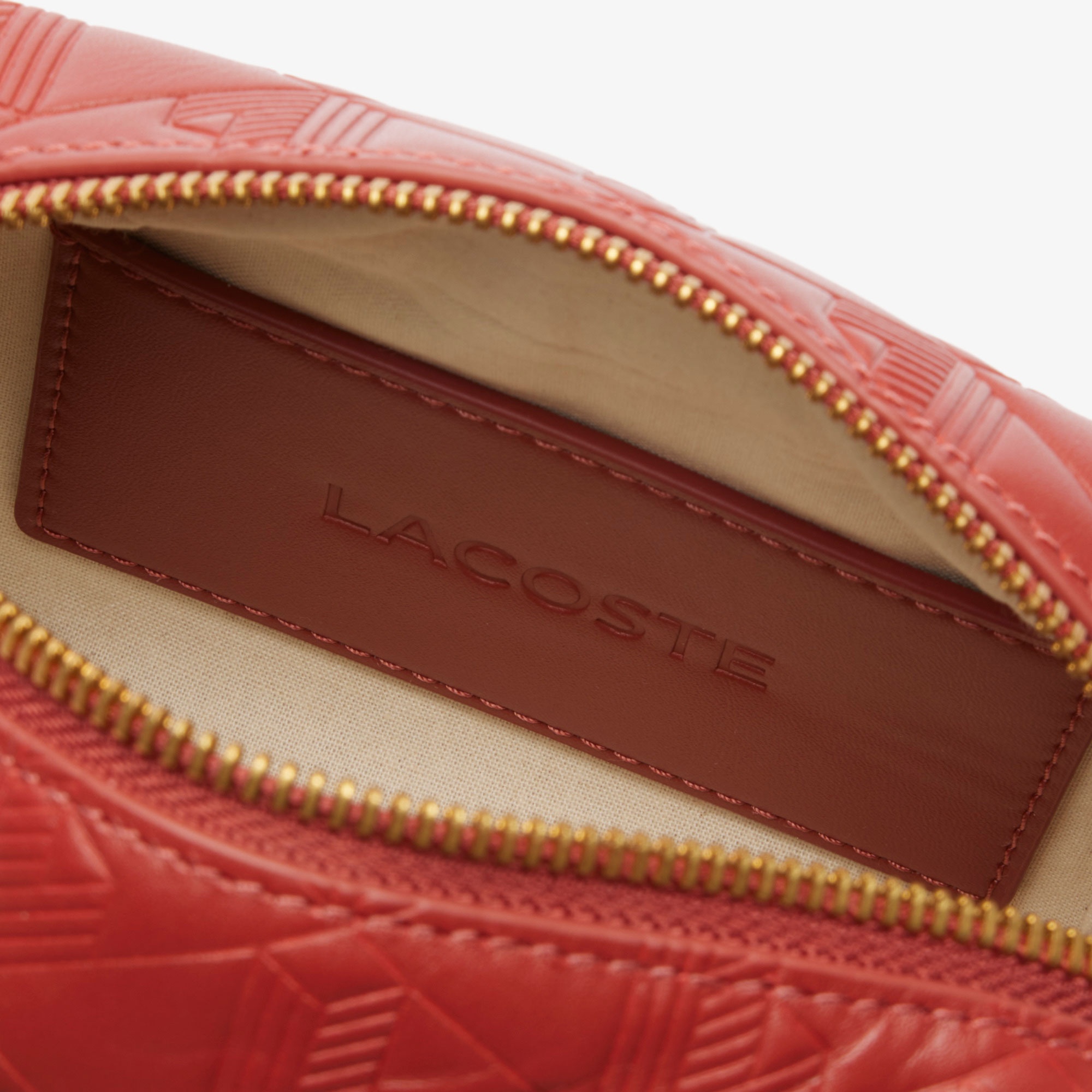 Lacoste Maheki Kadın Monogram Deri  Bordo Postacı Çantası