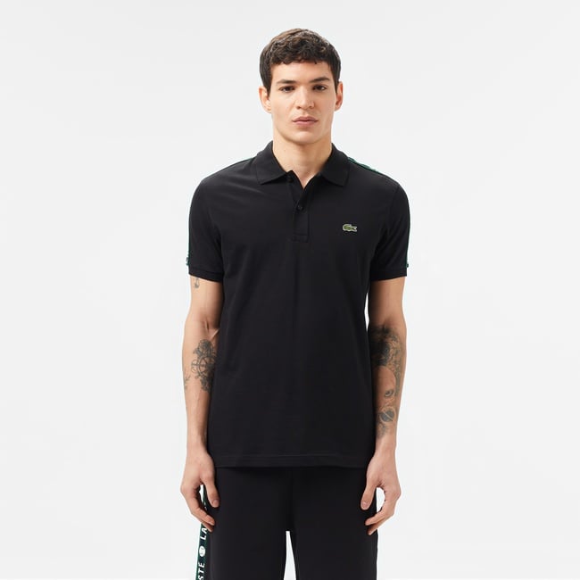  Erkek Regular Fit Baskılı Siyah Polo