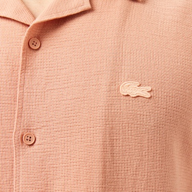  Lacoste Erkek Regular Fit Kısa Kollu Pembe Gömlek