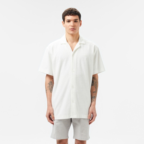  Lacoste Erkek Relaxed Fit Kısa Kollu Beyaz Gömlek