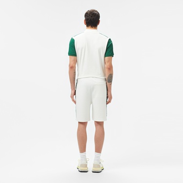  Lacoste Erkek Regular Fit Baskılı Beyaz Şort