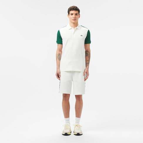  Lacoste Erkek Regular Fit Baskılı Beyaz Şort