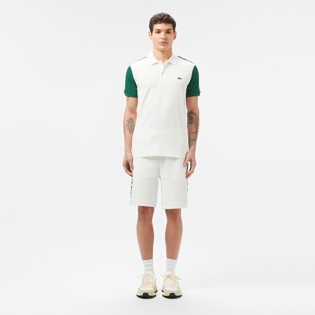  Lacoste Erkek Regular Fit Baskılı Beyaz Şort