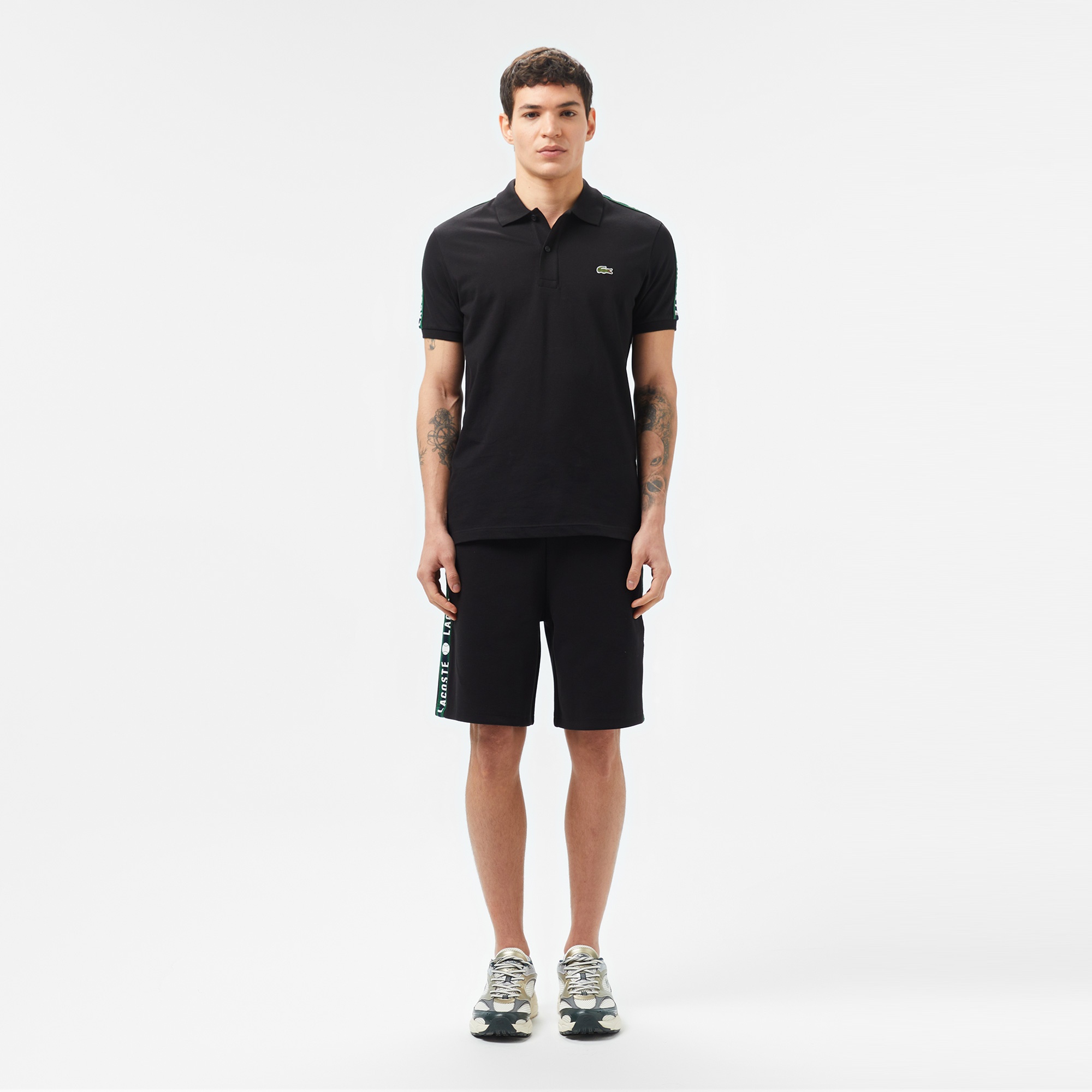 Erkek Regular Fit Baskılı Siyah Şort