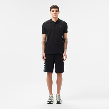  Erkek Regular Fit Baskılı Siyah Şort