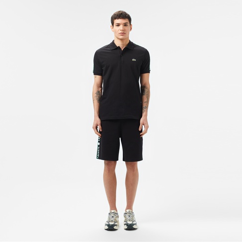  Erkek Regular Fit Baskılı Siyah Şort