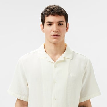  Lacoste Erkek Regular Fit Kısa Kollu Beyaz Gömlek