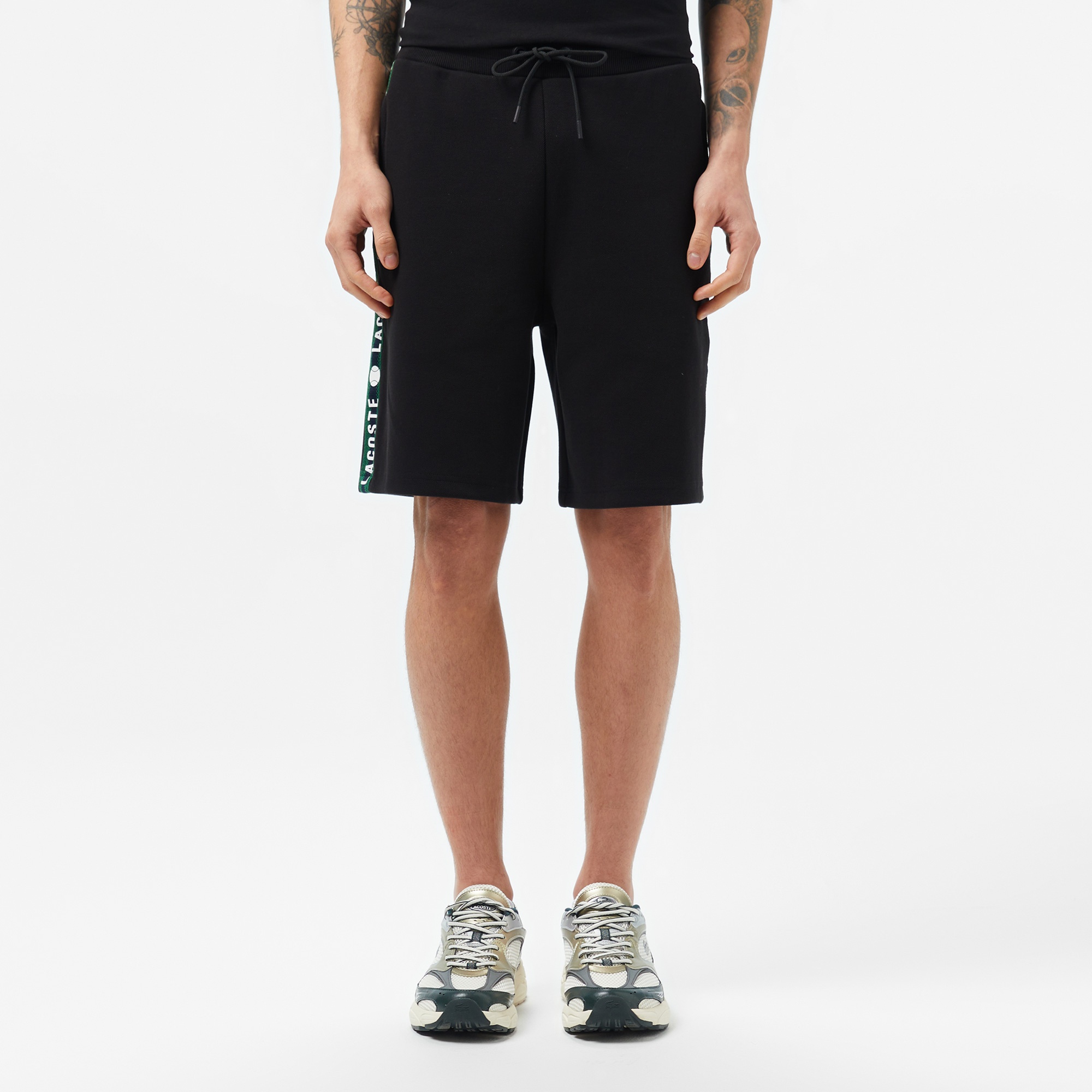 Erkek Regular Fit Baskılı Siyah Şort