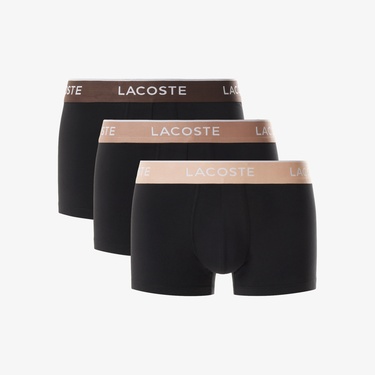  Lacoste Erkek 3'lü Siyah Boxer