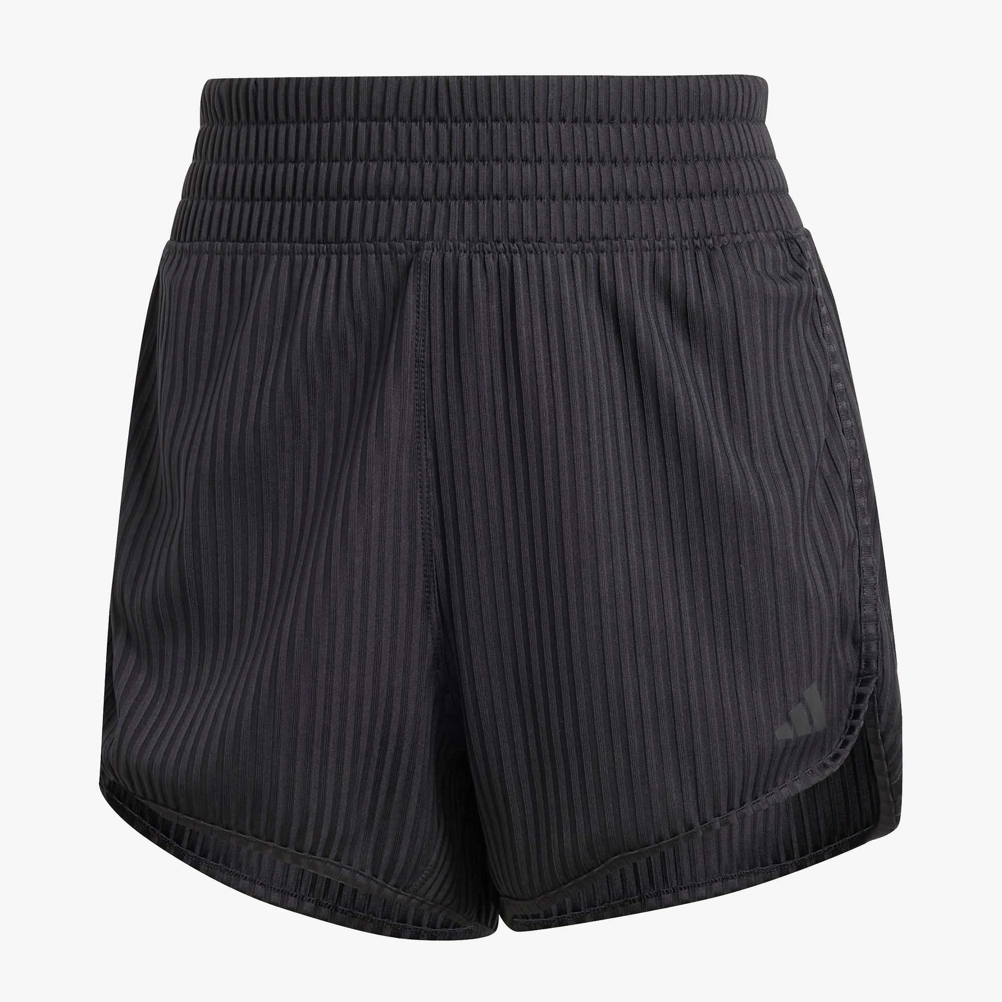 adidas Pacer All Gym Seasonal Rib High Rise Tonal 3 Stripes Kadın Siyah Antrenman Şort