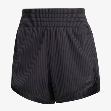  adidas Pacer All Gym Seasonal Rib High Rise Tonal 3 Stripes Kadın Siyah Antrenman Şort